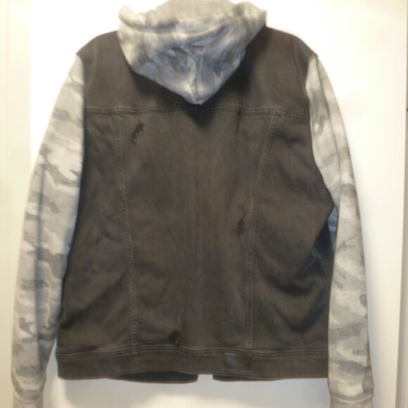 Hollister Men's Black Camo Hooded Denim Jacket - XL - Picture 5 of 12